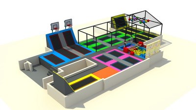 Parque de camas elásticas para niños, cama elástica profesional, con red de seguridad KP-161009